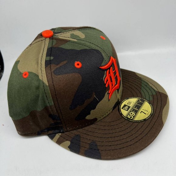 Detroit Tigers MLB Camou 7 1/2 59Fifty New Era Hat Fitted Cap Men - Picture 3 of 7